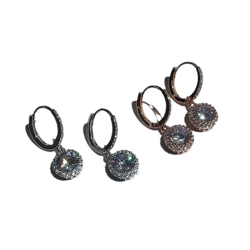 Temperament Fire Colorful Crystals 2 Karat Flower Earrings